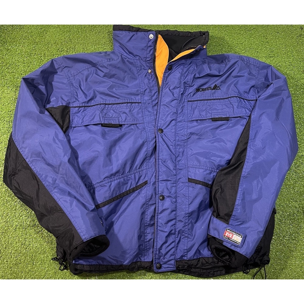 Vintage Ski Jacket XL Removable Fleece Lining 3 In 1 90s Snowboard Mobius Blue